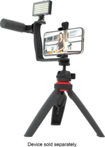 Digipower – Content Maker Essential Vlogging Kit with light microphone tripod and remote. – Black