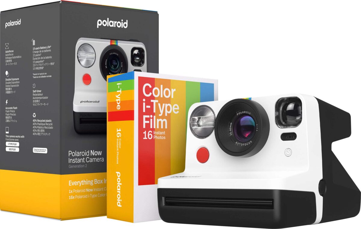 Polaroid - Now Instant Film Camera Bundle Generation 2 - Black & White