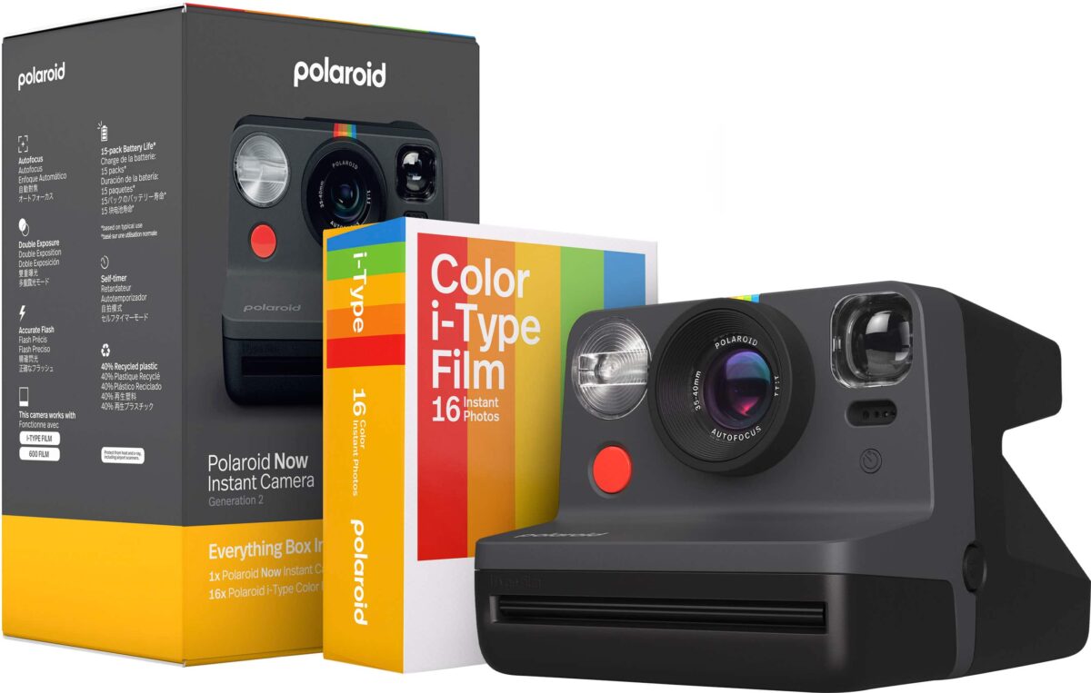 Polaroid - Now Instant Film Camera Bundle Generation 2 - Black