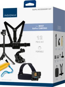 Insignia – 12-Piece GoPro Accessory Kit for Most GoPro Cameras