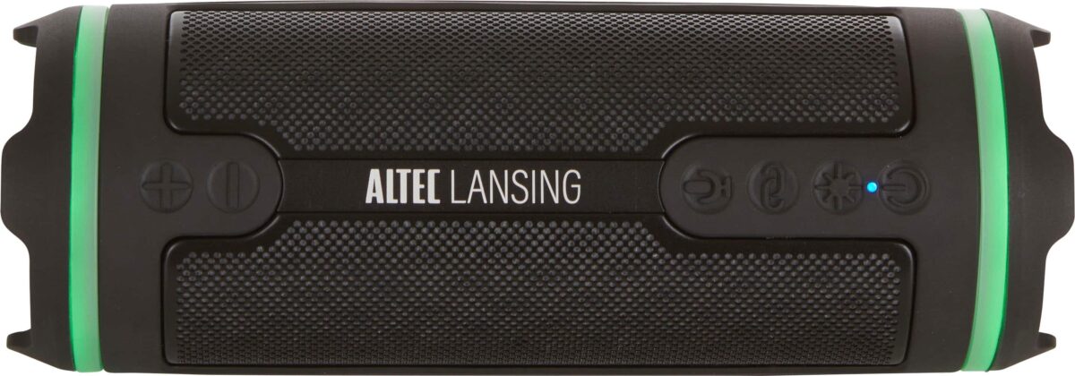 Altec Lansing - Bluetooth HydraMotion 2.0 EverythingProof Portable Speaker with LED Lights - Black/Gray