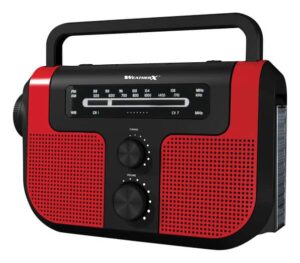 WeatherX – AM/FM Weather-Band Radio – Red